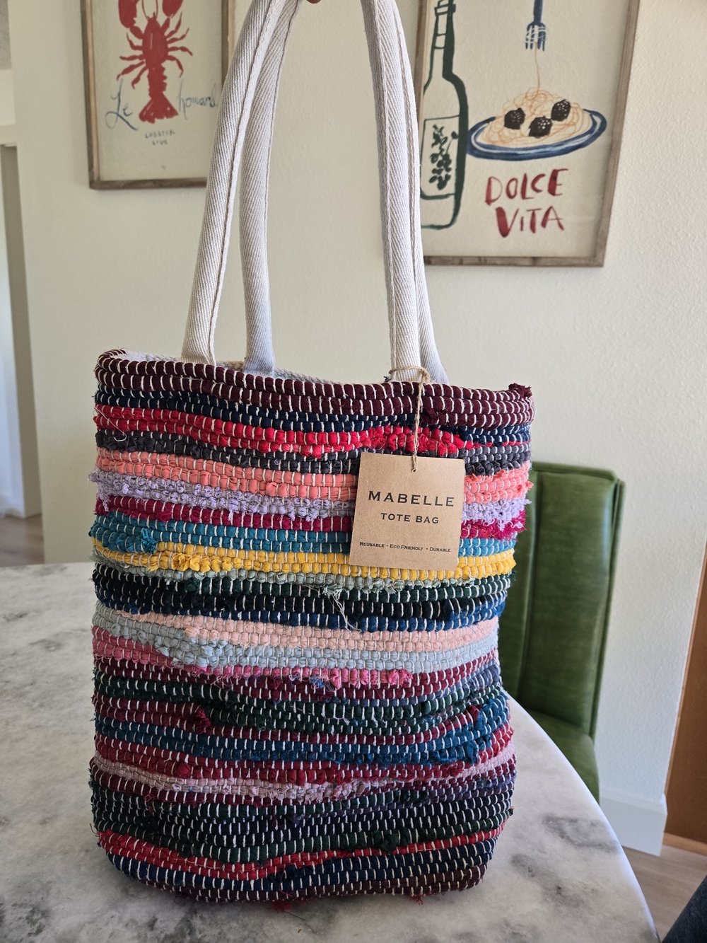 NWT | Multicolor Woven Carpet Tote Bag | Boho | Beach